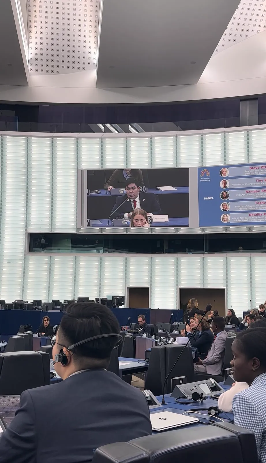 A session in the chamber of the European Parliament